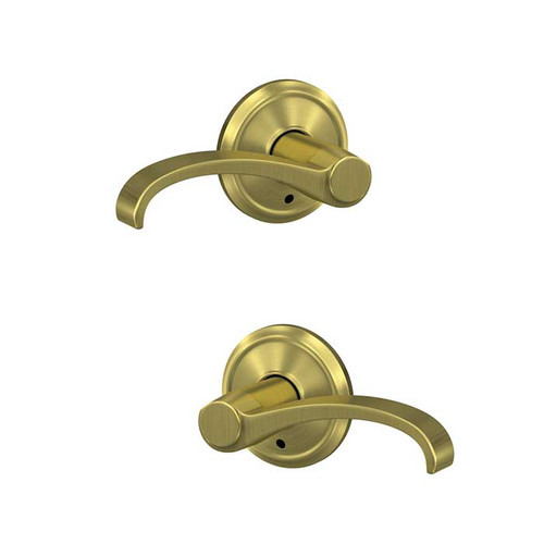 Schlage Residential Fc172 Custom Non-Turning Lever Set Double Dummy (Pair), Whitney, Alden Decorative Trim, Satin Brass