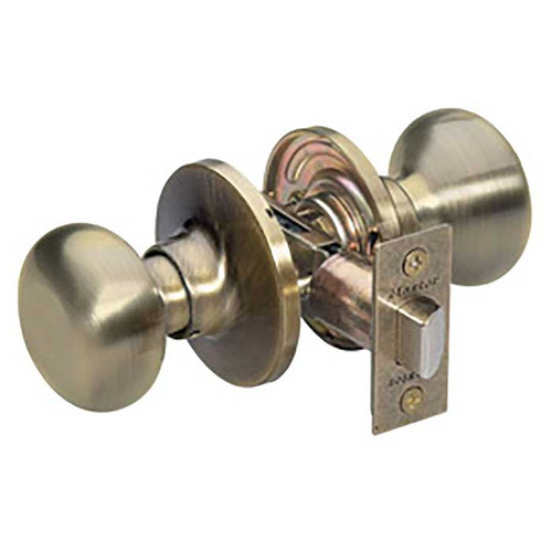 Master Lock Biscuit Knob Passage Lockset Grade 3, 6-Way Latch, Satin Brass Blackened Master Lock Biscuit Knob Passage Lockset Grade 3, 6-Way Latch, Satin Brass Blackened