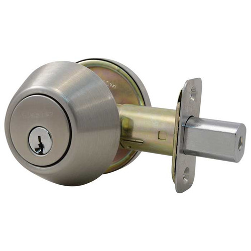 Master Lock Single Cylinder Deadbolt Grade 3, Sc1 Keyway, Satin Nickel