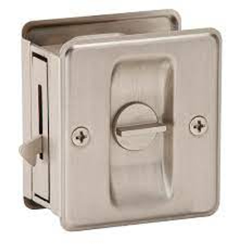 Schlage Residential Sc991B Square Pocket Door Lock Privacy Function, Sliding, Satin Nickel