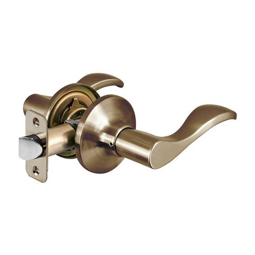 Master Lock Wave Lever Passage Lockset Grade 3, Style, 6-Way Latch, Antique, Satin Brass Blackened