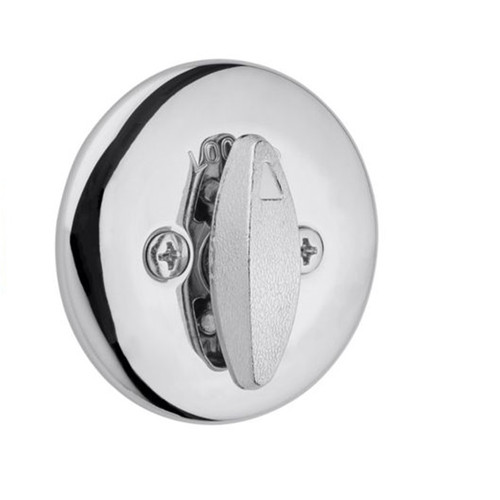 Kwikset 663 One-Sided Deadbolt, 2-3/8" Backset Round Corner Latch, With Round Corner 1" X 2-1/4" Strike And Round Corner Full Lip Strike, Bright Polished Chrome