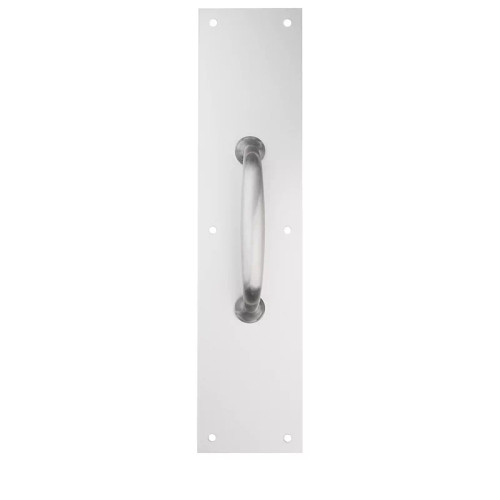 National Hardware Pull Plate, 3-1/2" X 15", Mounting Screws Included, Catalog #V1985, Satin Aluminum Clear