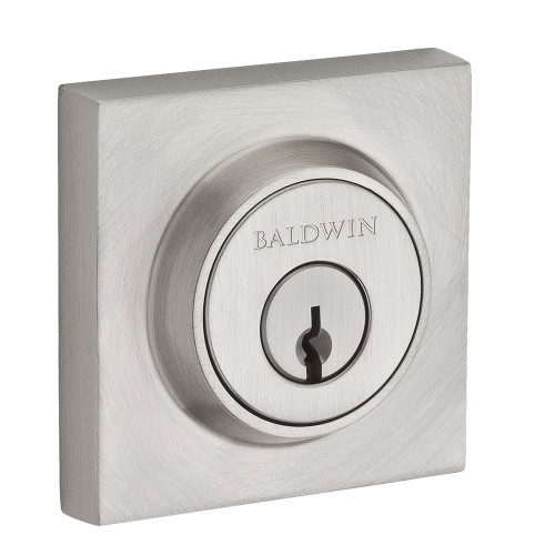 Baldwin Contemporary Square Reserve Deadbolt Single Cylinder, Satin Nickel
