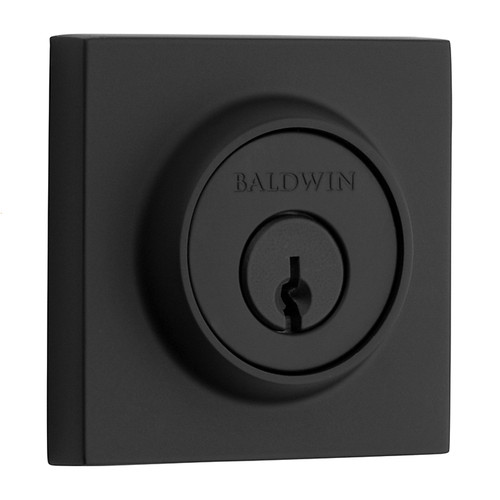 Baldwin Contemporary Square Reserve Deadbolt Single Cylinder, Satin Black