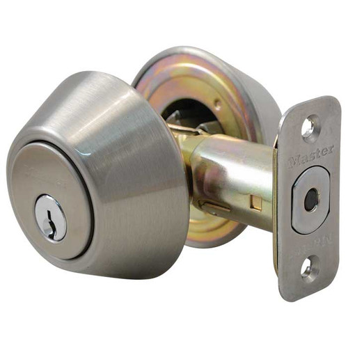 Master Lock Double Cylinder Deadbolt Grade 3, Sc1 Keyway, Satin Nickel