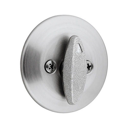 Kwikset 663 One-Sided Deadbolt, 2-3/8" Backset Round Corner Latch, With Round Corner 1" X 2-1/4" Strike And Round Corner Full Lip Strike, Satin Chrome