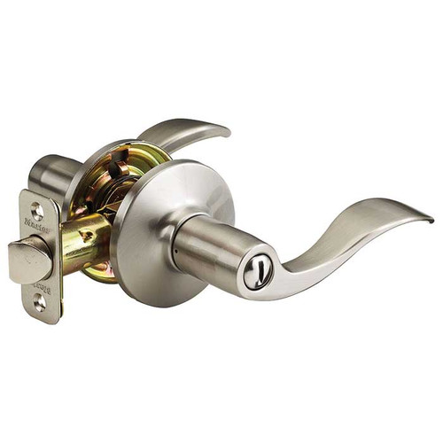 Master Lock Wave Lever Privacy Lockset Grade 3, Style, 6-Way Latch, Satin Nickel