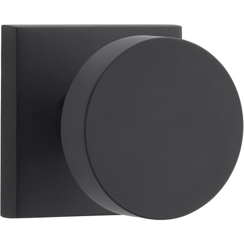 Baldwin Contemporary Reserve Knob Entry With Square Rose, Satin Black
