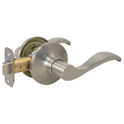 Master Lock Wave Lever Passage Lockset Grade 3, Style, 6-Way Latch, Satin Nickel