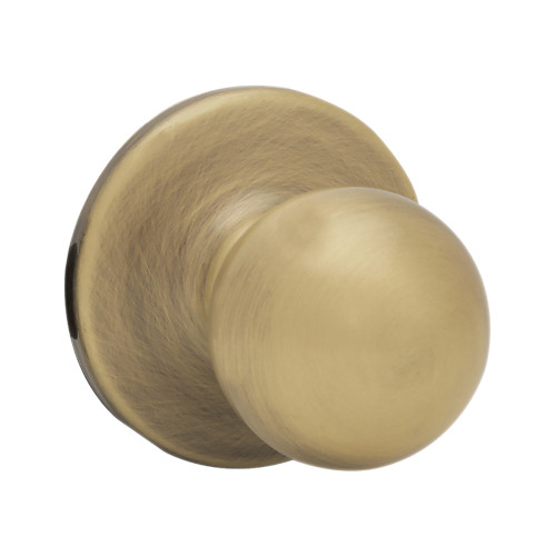Kwikset Polo Passage Knob With 6-Way Adjustable Latch And Round Corner Strike, Satin Brass Blackened