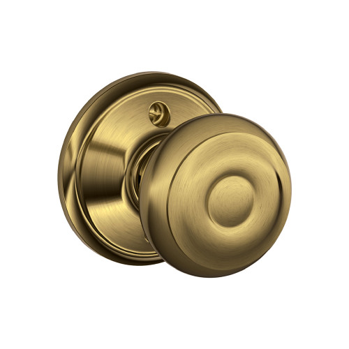 Schlage Residential F170 Georgian Knob Single Dummy Trim Function, Antique, Satin Brass Blackened