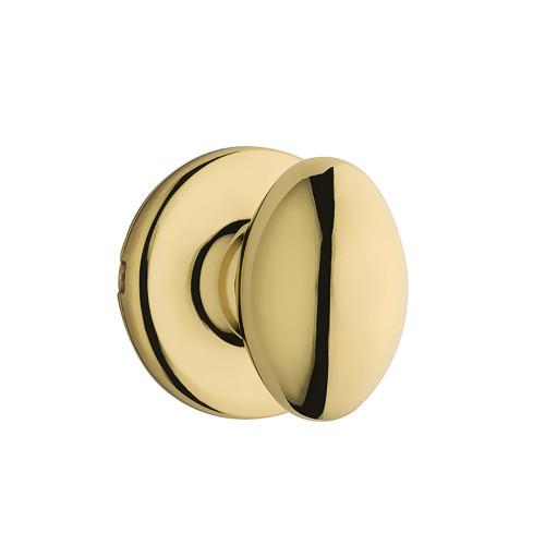 Kwikset Aliso Passage Knob With 6-Way Adjustable Latch And Round Corner Strike, Bright Polished Brass