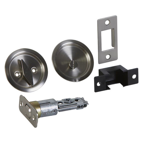 National Hardware Pocket Door Latch, Locks, Visual Pack, Catalog #V1954, Satin Nickel