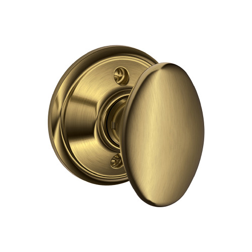 Schlage Residential F170 Siena Knob Single Dummy Trim Function, Antique, Satin Brass Blackened