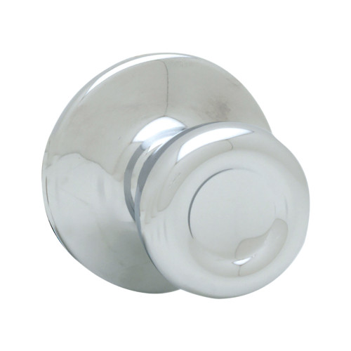 Kwikset Tylo Passage Knob With 6-Way Adjustable Latch And Round Corner Strike, Bright Polished Chrome