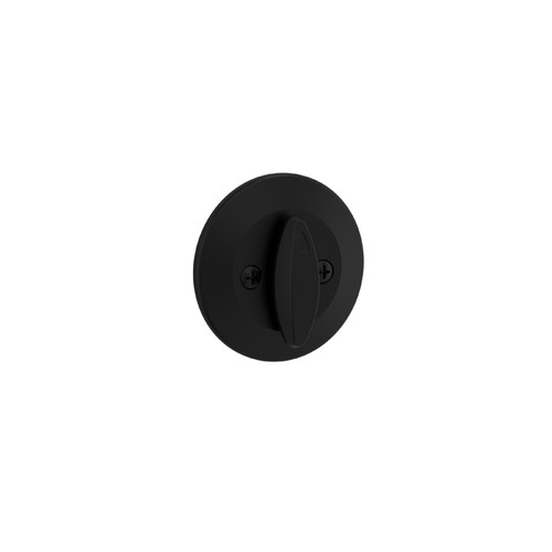 Kwikset 663 One-Sided Deadbolt With Round Corner Latch And 85303 Full Lip Round Corner Strike, Matte Black