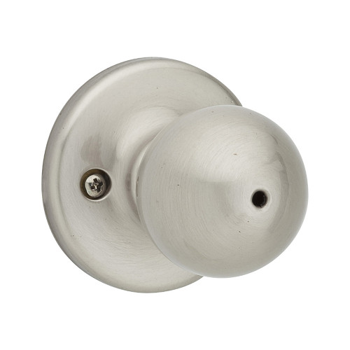 Kwikset Polo Privacy Knob With 6-Way Adjustable Latch And Round Corner Strike, Satin Nickel