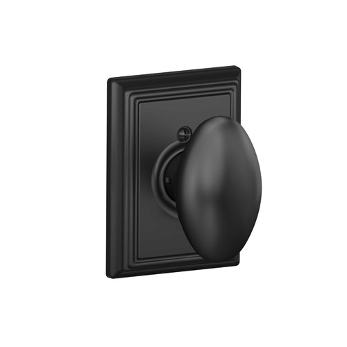 Schlage Residential F170 Siena Knob Single Dummy Trim With Addison Trim Function, Decorative, Matte Black