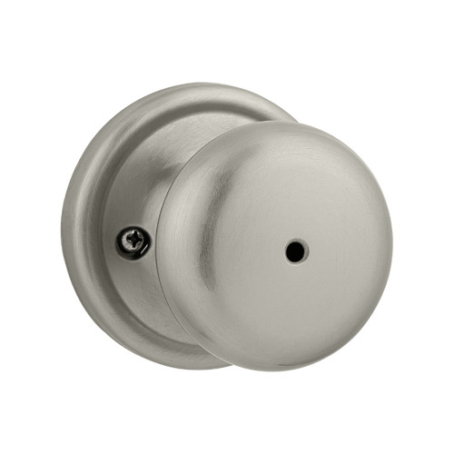 Kwikset Hancock Privacy Knob With 6-Way Adjustable Latch And Round Corner Strike, Satin Nickel