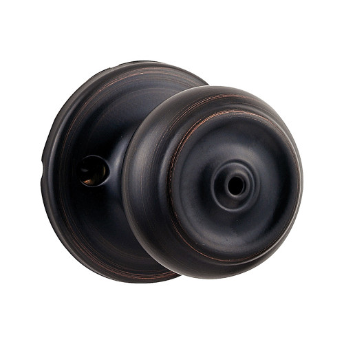 Kwikset Phoenix Privacy Knob With 6-Way Adjustable Latch And Round Corner Strike, Venetian Bronze