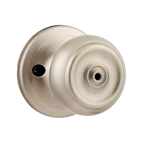 Kwikset Phoenix Privacy Knob With 6-Way Adjustable Latch And Round Corner Strike, Satin Nickel