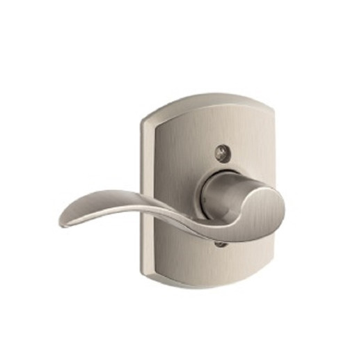 Schlage Residential F170 Accent Lever Single Dummy Trim With Greenwich Trim Function, Decorative, Left Hand Handing, Satin Nickel