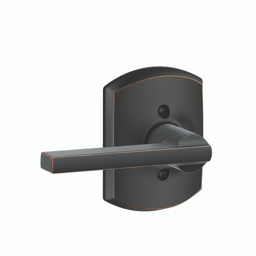 Schlage Residential F170 Latitude Lever Single Dummy Trim With Greenwich Trim Function, Decorative, Aged Bronze
