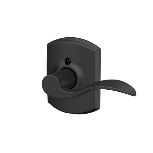 Schlage Residential F170 Accent Lever Single Dummy Trim With Greenwich Trim Function, Decorative, Right Hand Handing, Matte Black