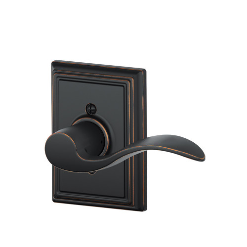 Schlage Residential F170 Accent Lever Single Dummy Trim With Addison Trim Function, Decorative, Right Hand Handing, Aged Bronze