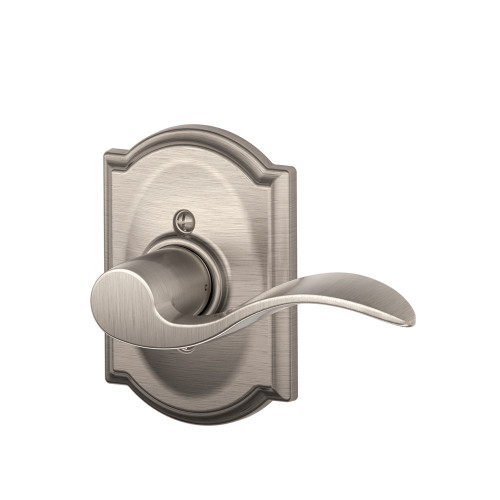 Schlage Residential F170 Accent Lever Single Dummy Trim With Camelot Trim Function, Decorative, Right Hand Handing, Satin Nickel