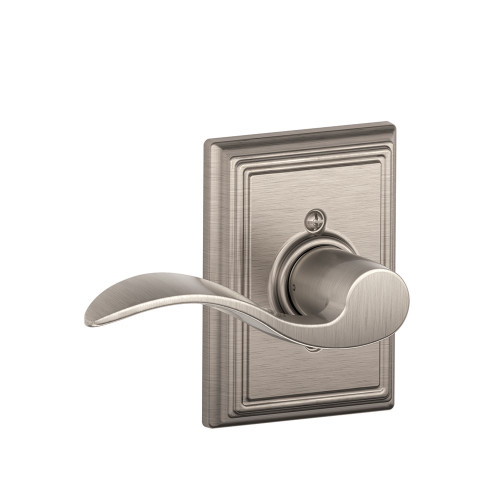 Schlage Residential F170 Accent Lever Single Dummy Trim With Addison Trim Function, Decorative, Left Hand Handing, Satin Nickel