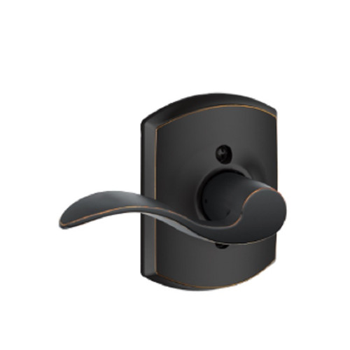 Schlage Residential F170 Accent Lever Single Dummy Trim With Greenwich Trim Function, Decorative, Left Hand Handing, Aged Bronze