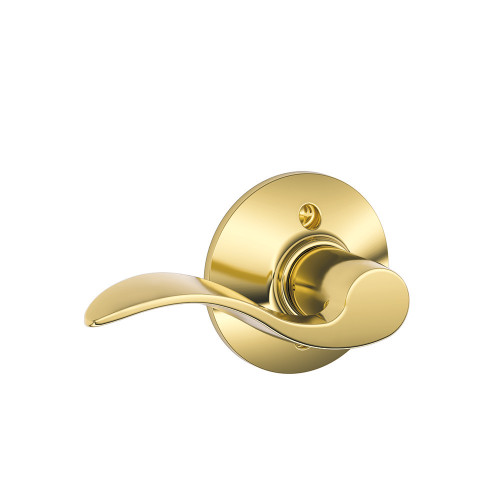 Schlage Residential F170 Accent Lever Single Dummy Trim Function, Left Hand Handing, Bright Polished Brass