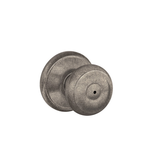 Schlage Residential F40 Georgian Privacy Knob Lock Function, Distressed, Nickel Plated Blackened