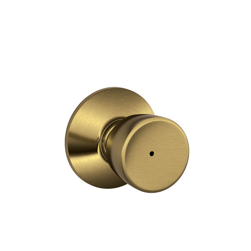 Schlage Residential F40 Bell Privacy Knob Lock Function, Antique, Satin Brass Blackened