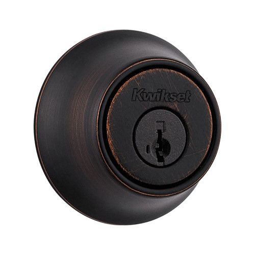Kwikset 665 Double Cylinder Deadbolt, Smartkey, Round Corner Adjustable Latch, With Round Corner 1" X 2-1/4" Strike And Round Corner Full Lip Strike, Venetian Bronze