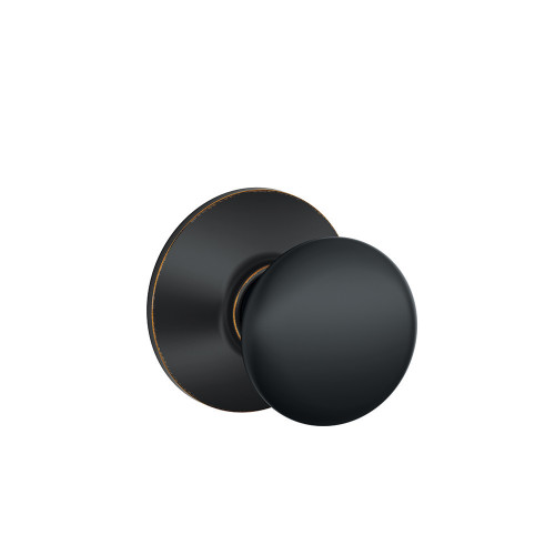 Schlage Residential F10 Plymouth Passage Knob Lock Function, Aged Bronze