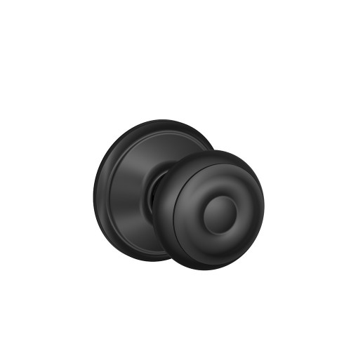 Schlage Residential F10 Georgian Passage Knob Lock Function, Matte Black