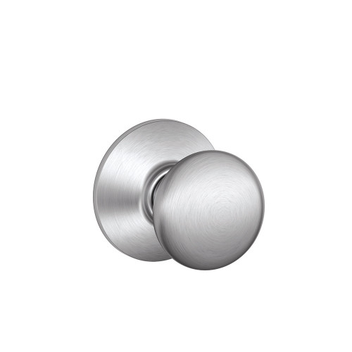 Schlage Residential F10 Plymouth Passage Knob Lock Function, Satin Chrome