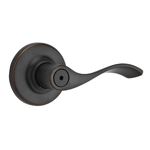 Kwikset Balboa Privacy Lever With 6-Way Adjustable Latch And Round Corner Strike, Venetian Bronze