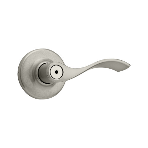Kwikset Balboa Privacy Lever With 6-Way Adjustable Latch And Round Corner Strike, Satin Nickel