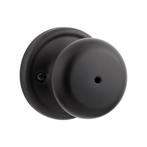 Kwikset Hancock Privacy Knob With 6-Way Adjustable Latch And Round Corner Strike, Matte Black