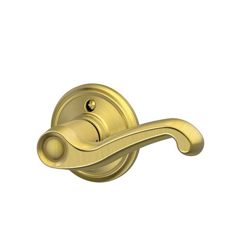 Schlage Residential F170 Flair Lever Single Dummy Trim Function, Right Hand Handing, Satin Brass