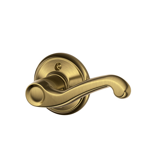 Schlage Residential F170 Flair Lever Single Dummy Trim Function, Antique, Right Hand Handing, Satin Brass Blackened