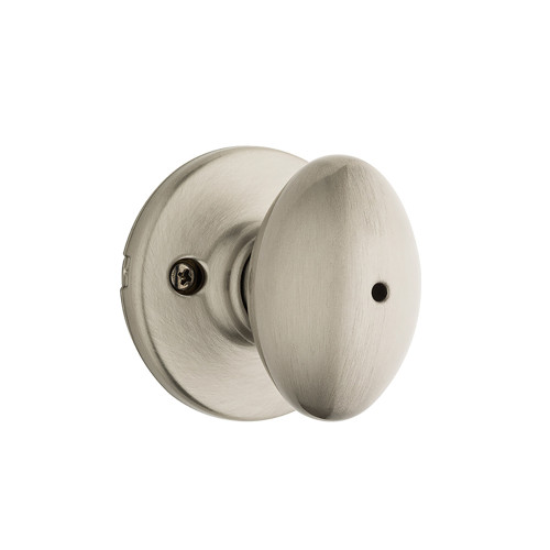 Kwikset Aliso Privacy Knob With 6-Way Adjustable Latch And Round Corner Strike, Satin Nickel
