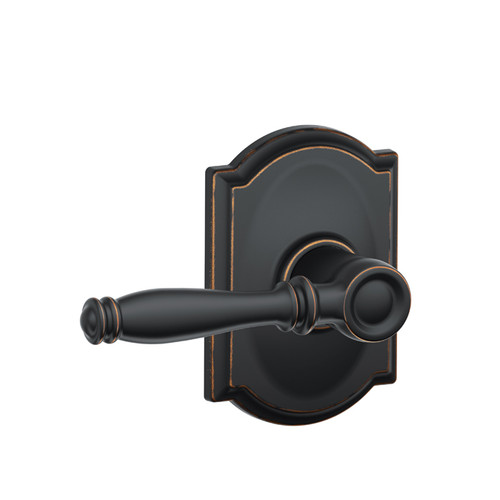 Schlage Residential F170 Birmingham Lever Single Dummy Trim With Camelot Trim Function, Decorative, Aged Bronze
