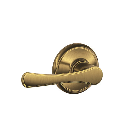 Schlage Residential F10 Avila Passage Lever Lock Function, Antique, Satin Brass Blackened