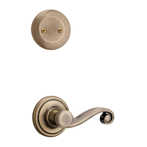 Kwikset Lido Lever Left Hand Interior Dummy Handleset Trim, Satin Brass Blackened