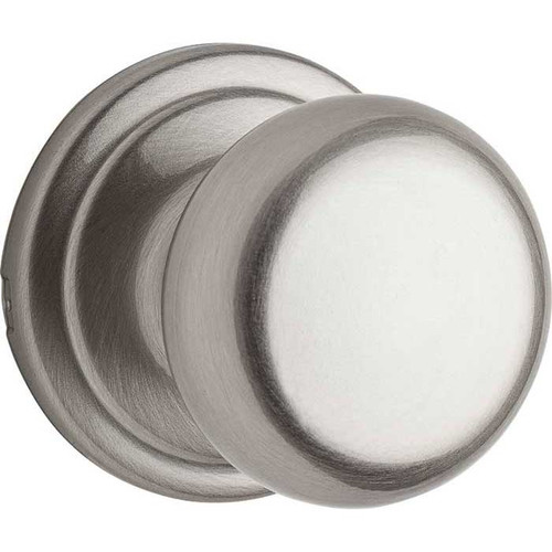 Kwikset Hancock Passage Knob With 6-Way Adjustable Latch And Round Corner Strike, Satin Nickel